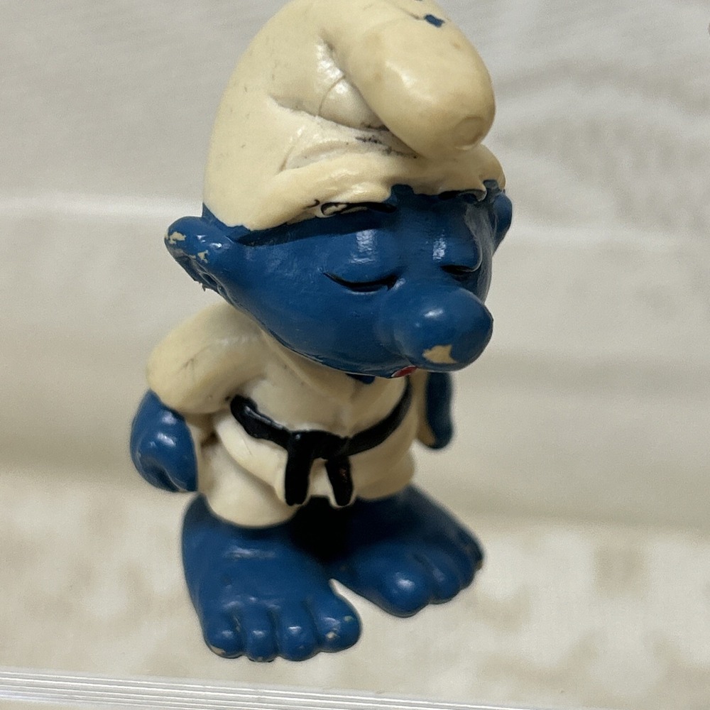 Peyo Schleich Smurf‎ PVC 4 Figures Sports Hang Glider Karate Golf Weight Lifter - Picture 2 of 11
